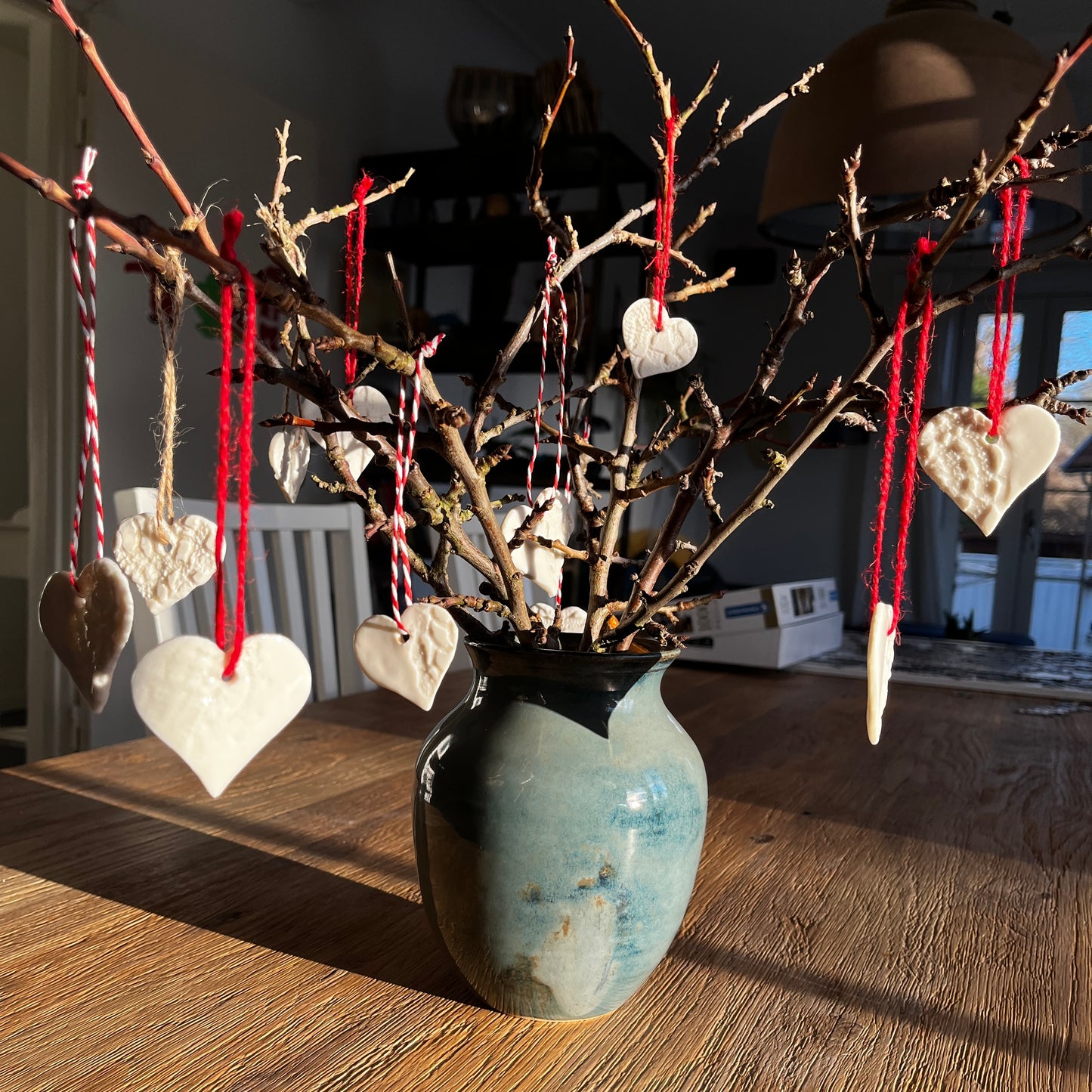 Vase i grå/blå glasur